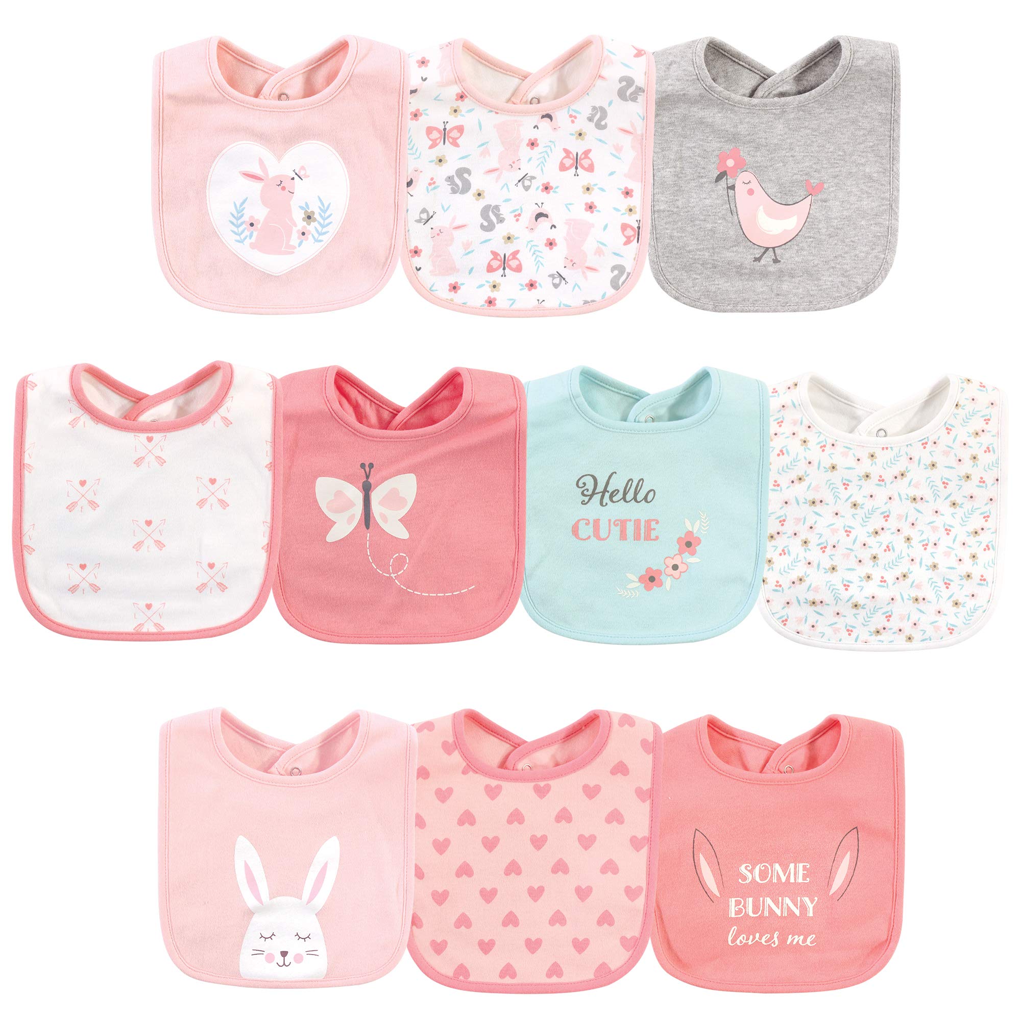 Hudson Baby Unisex Cotton Bibs for Infants & Toddlers - Soft, Absorbent & Durable for Feeding, Teething & Drooling - Perfect for Mealtime, Daycare & On-the-Go