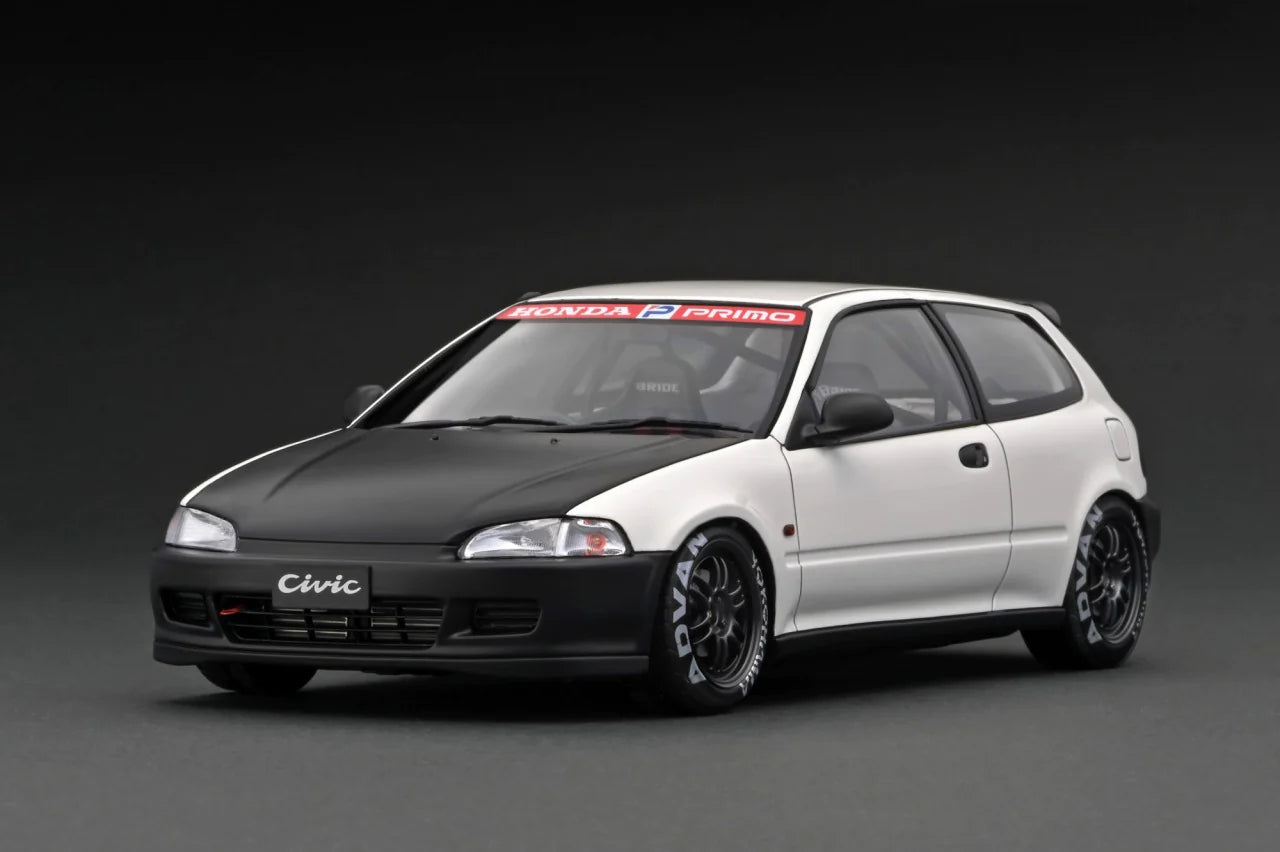 1:18 Scale Honda Civic EG6 Diecast Model Car - Black & White Collectible - Perfect for Car Enthusiasts, Display Cases, and Gift Giving