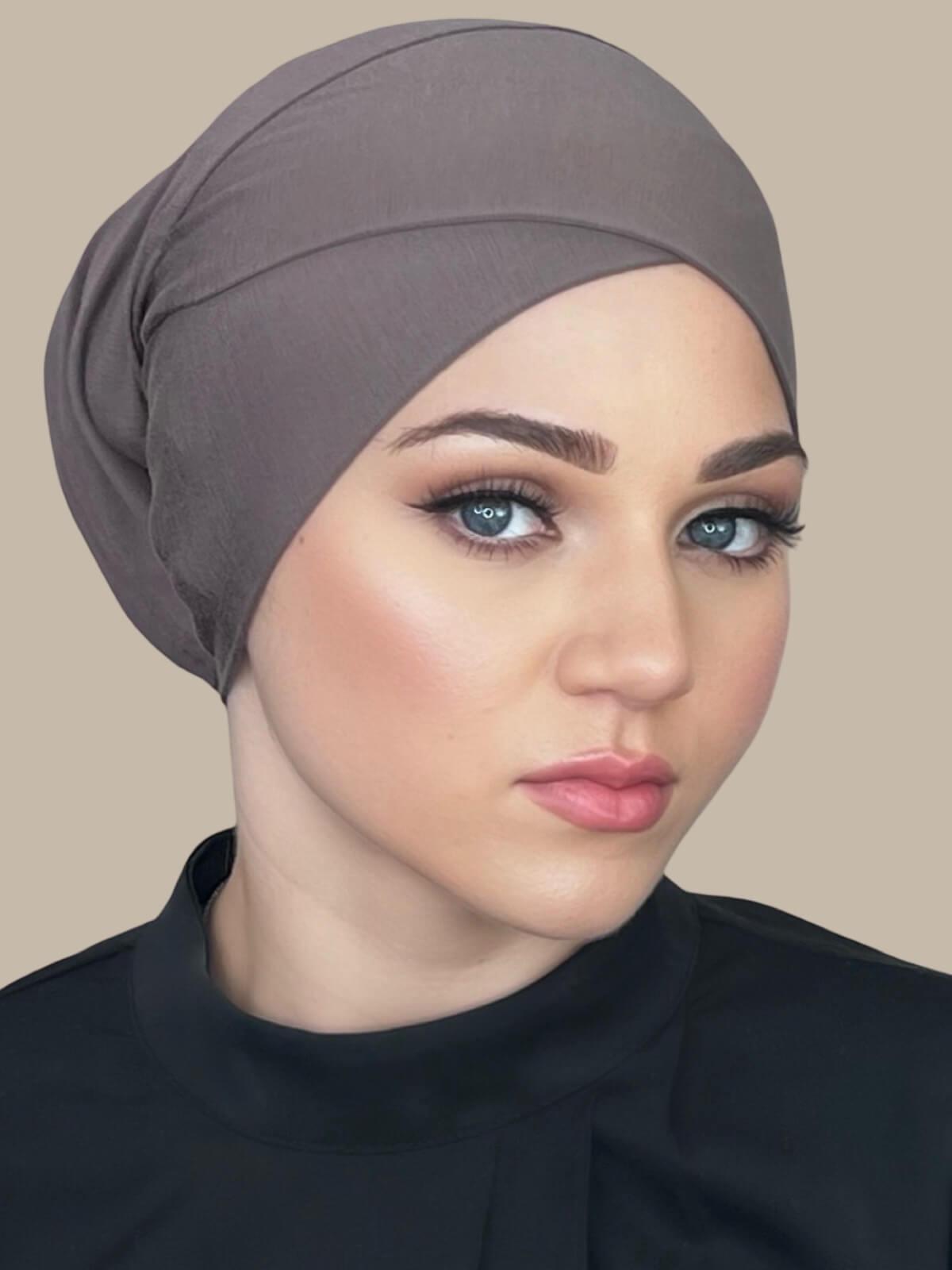 Premium Jersey Cross Front Underscarf Hazel - Soft & Breathable Muslim Hijab Underscarf for Comfort & Modesty - Perfect for Daily Wear, Prayer & Special Occasions