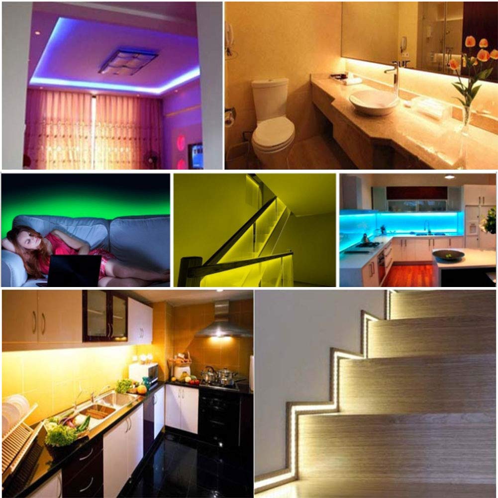 XUNATA 63ft Dimmable LED Neon Strip Lights - 120 LEDs/M, Waterproof 2835 SMD Flexible Rope Light with Remote Controller (Yellow) - Perfect for Party Decorations, Wedding Backdrops, Bar Signs & Home Lighting