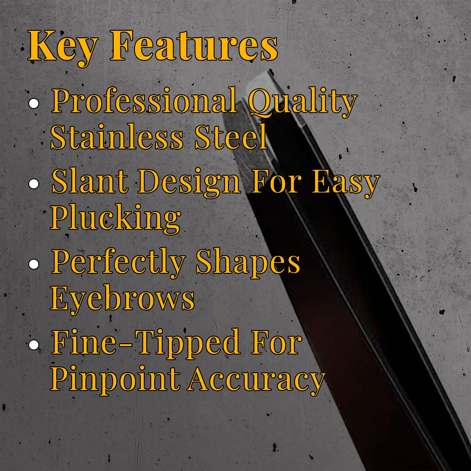 Professional Stainless Steel Tweezers - Precision Pointed Tip for Eyebrows, Splinters & Crafts - Ideal for Makeup, First Aid & DIY Projects