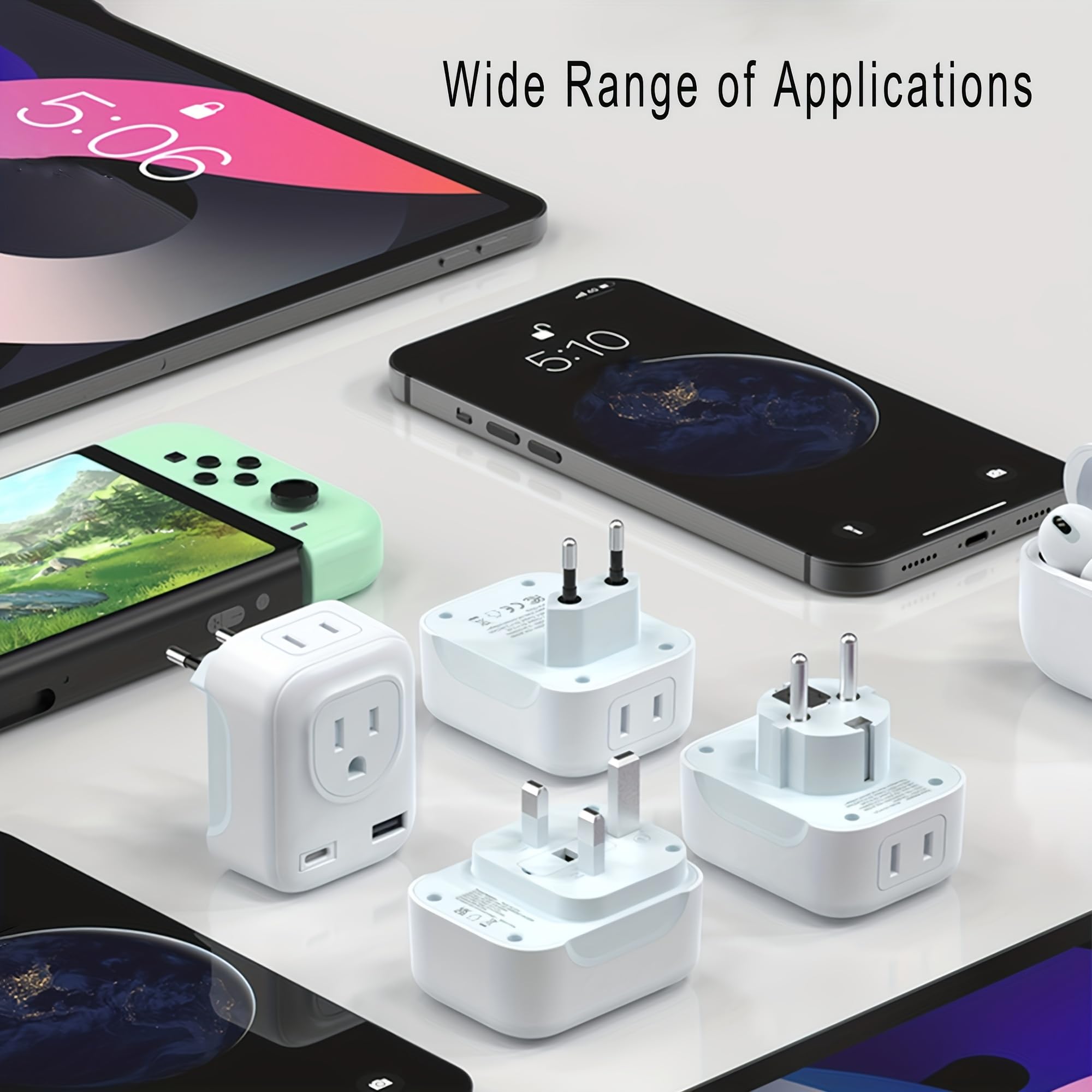 Universal Travel Adapter with USB Ports - Worldwide All-in-One Power Plug Converter for International Travel (US/EU/UK/AU) - Perfect for Business Trips, Vacations & Charging Devices Abroad