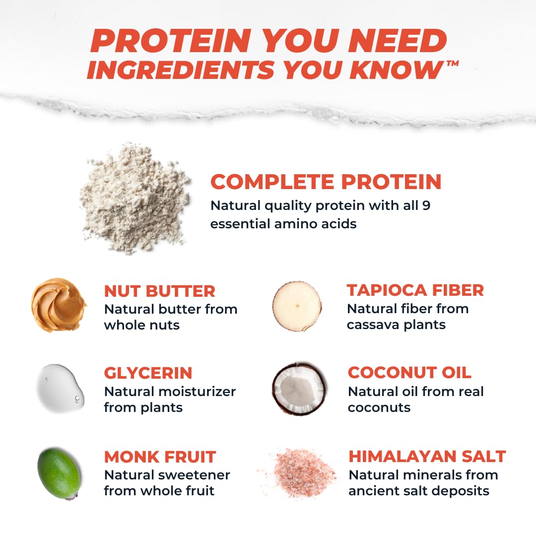 Atlas Protein Bar - 20g Protein, 1g Sugar, Clean Ingredients, No Seed Oils - Peanut Butter Raspberry Flavor (24 Count) | High Protein Snack for Gym, Hiking & Healthy On-the-Go Lifestyle