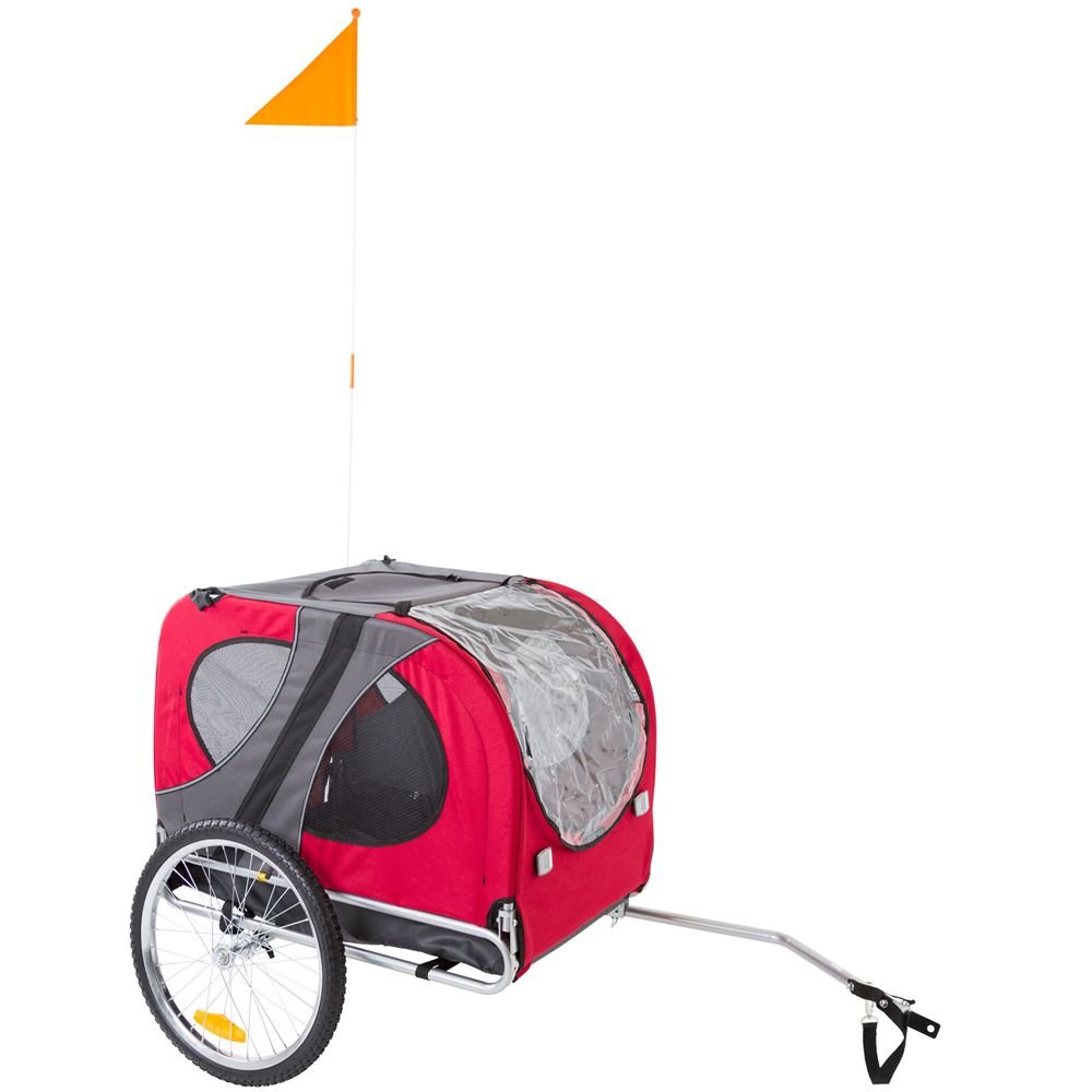 Lucky Dog Red Pet Bicycle Trailer - Pull-Behind Dog Carrier for Small to Medium Dogs - Perfect for Cycling, Jogging & Outdoor Adventures with Your Pet