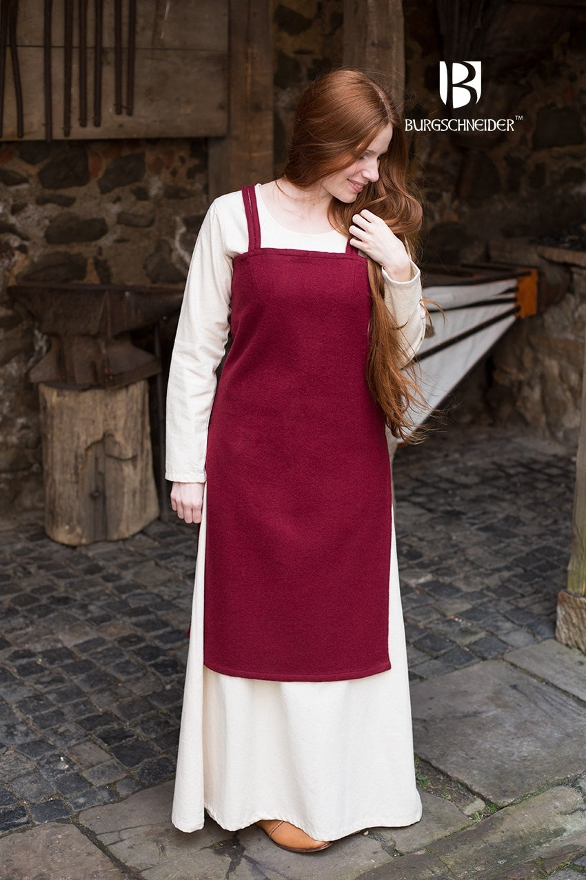 Viking Costume Dress for Women - Medieval Norse Viking Warrior Outfit with Red Tunic & Belt - Perfect for Halloween, Cosplay, LARP & Renaissance Fairs