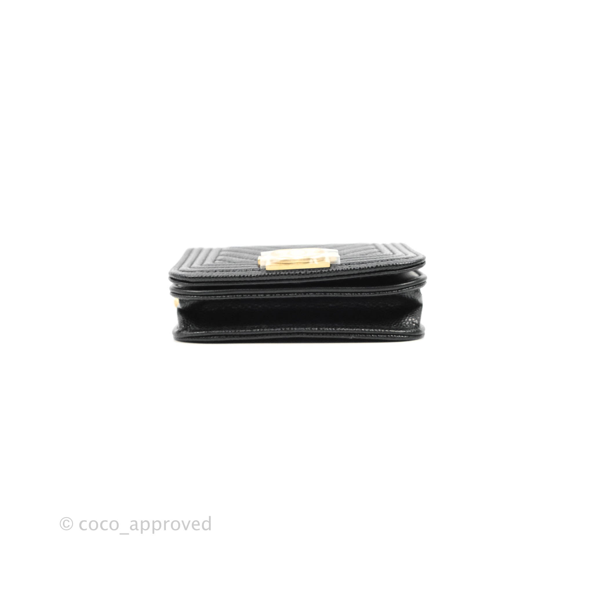 Chanel Chevron Boy Belt Bag in Black Caviar Leather with Aged Gold Hardware - Perfect for Everyday Wear & Evening Outfits