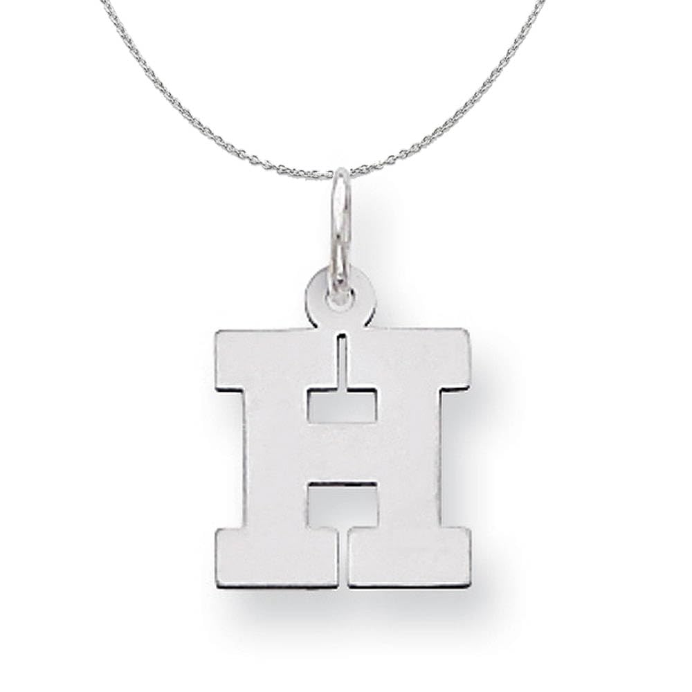 Amanda Initial H Necklace - Elegant Silver Block Style for Daily Wear
