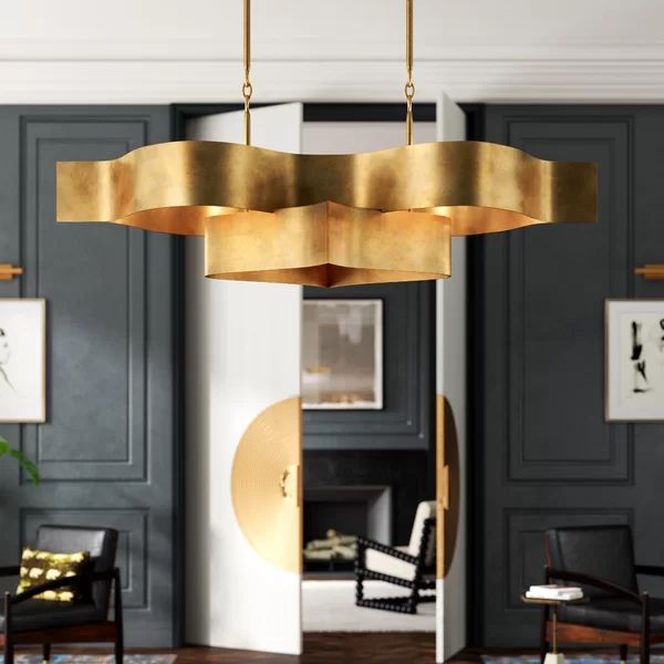 Elegant 6-Light Lotus Chandelier - Classic Floral Ceiling Light Fixture for Dining Room, Bedroom, or Living Room Decor