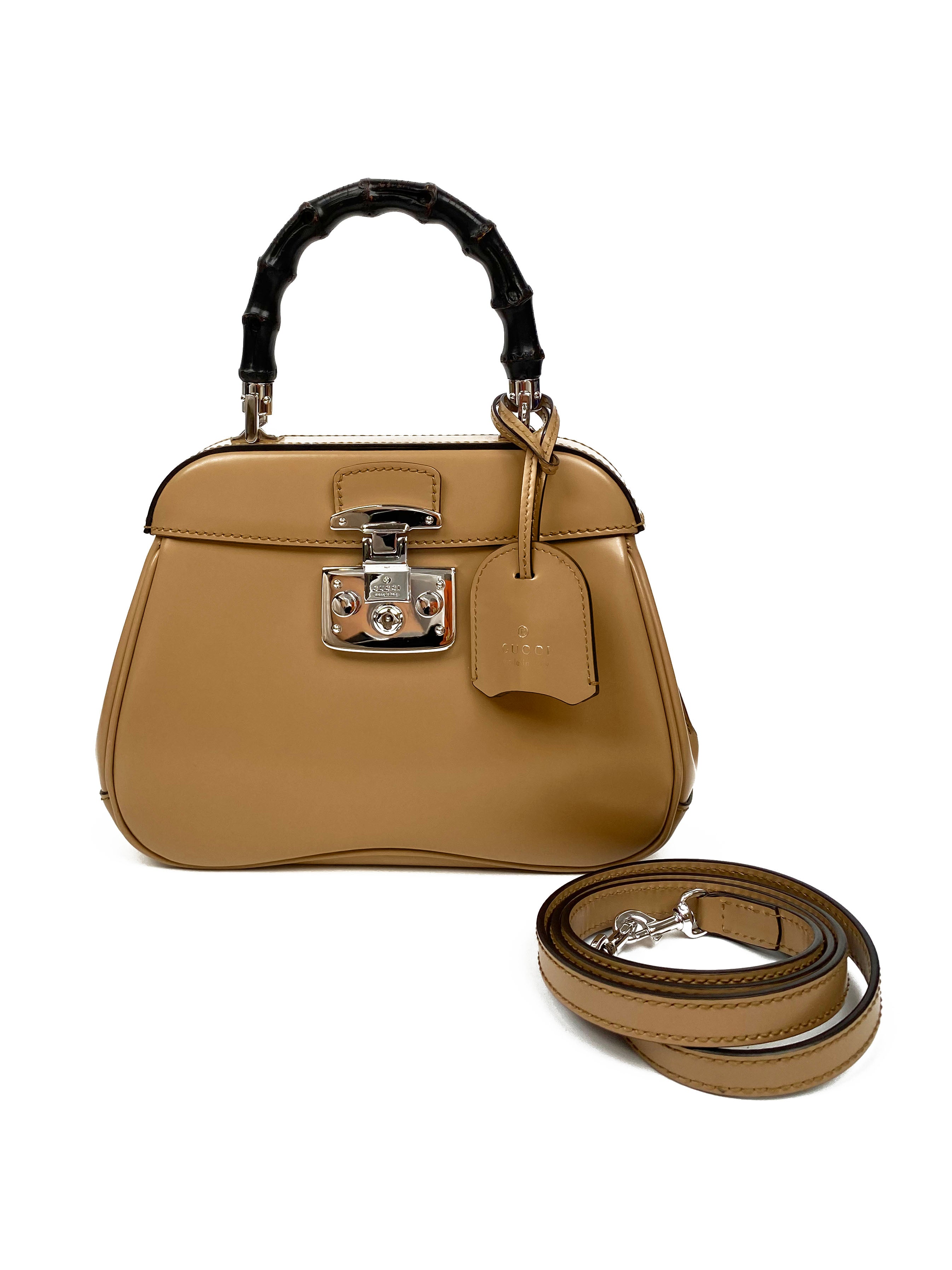 Gucci Nude Bamboo Top Handle Bag for Women | Luxury Leather Shoulder Bag | Perfect for Work, Evening Events & Travel