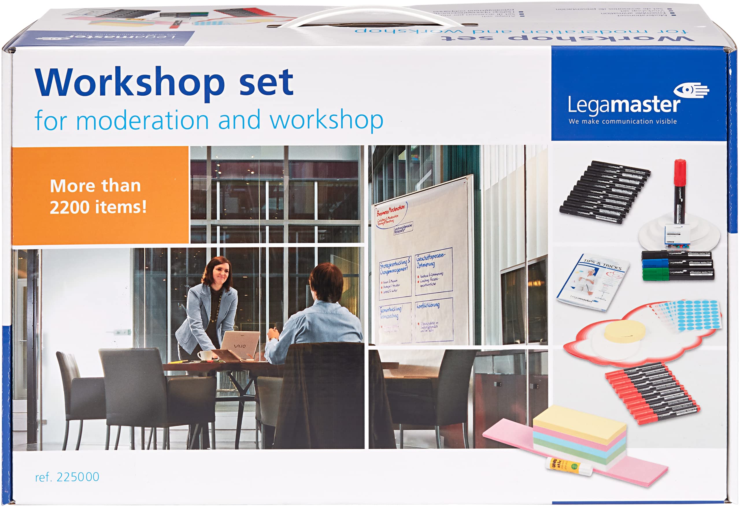 2200-Piece Professional Workshop Set - Includes Presentation Cards, Whiteboard Markers, Moderation Cards & More | Perfect for Team Building, Training Sessions & Business Meetings