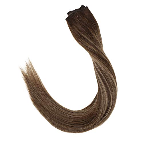 Premium Fish Line Halo Hair Extensions with Invisible Clips - Seamless 100% Human Hair Extensions for Length & Volume - Perfect for Weddings, Parties & Daily Styling