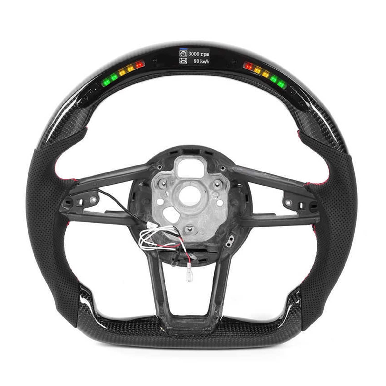 Carbon Fiber LED Shift Lights Steering Wheel for Audi R8 MK2 & TT/TTS/TTRS MK3 (2015+) - Racing Style with Digital Display - Perfect for Track Days & Performance Driving