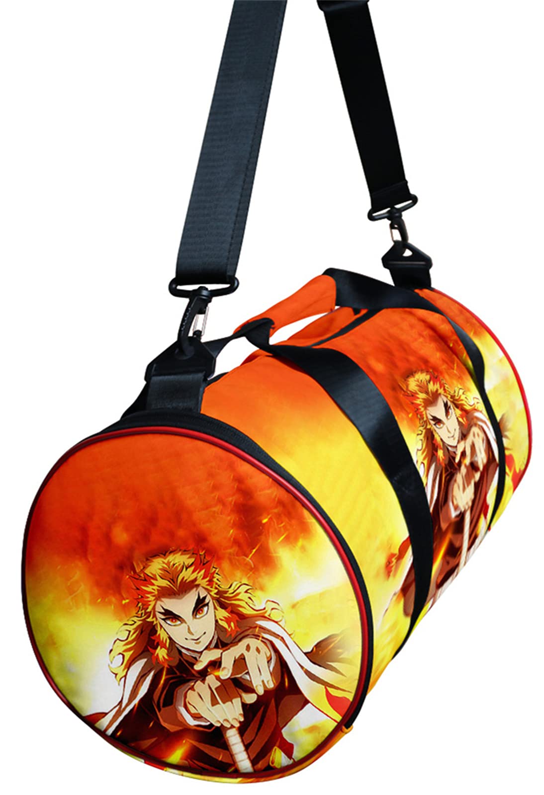 Anime Demon Slayer Gym Bag Large Capacity - Manga Kimetsu No Yaiba Sports Duffel Bag with Shoe Compartment (Kyojuro Rengoku) - Perfect for Gym, Travel & Cosplay