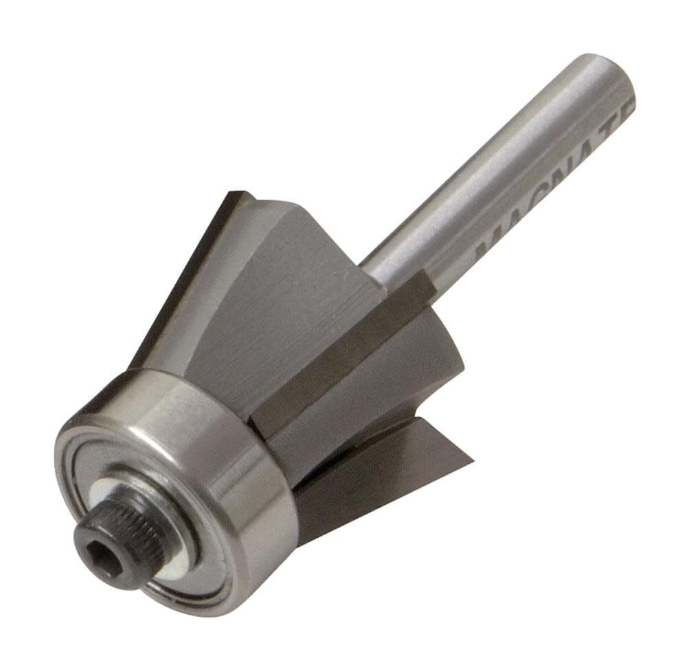 Reed Mfg Rbit1 Carbide Router Bit - 1/4 Inch Shaft, 15 Degree Bevel Angle - Perfect for Woodworking, Cabinetry & DIY Projects