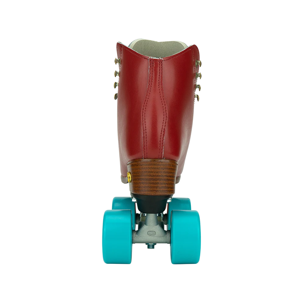 Riedell Crew Roller Skates - Crimson Red Women's Quad Skates for Outdoor & Indoor Skating - Perfect for Rink, Park, and Street Roller Skating
