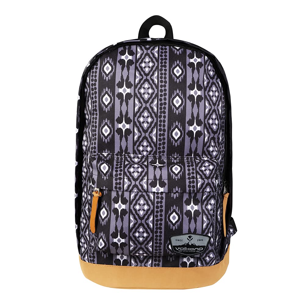 Volkano Stylish Printed Lightweight Nylon Backpack for Laptop - Adjustable 15.6 Inch Laptop Pocket with Padded Back & Shoulder Straps | Perfect for Teens, College Students, Travel & Daily Use | Navy Ethnic Suede Series Backpack