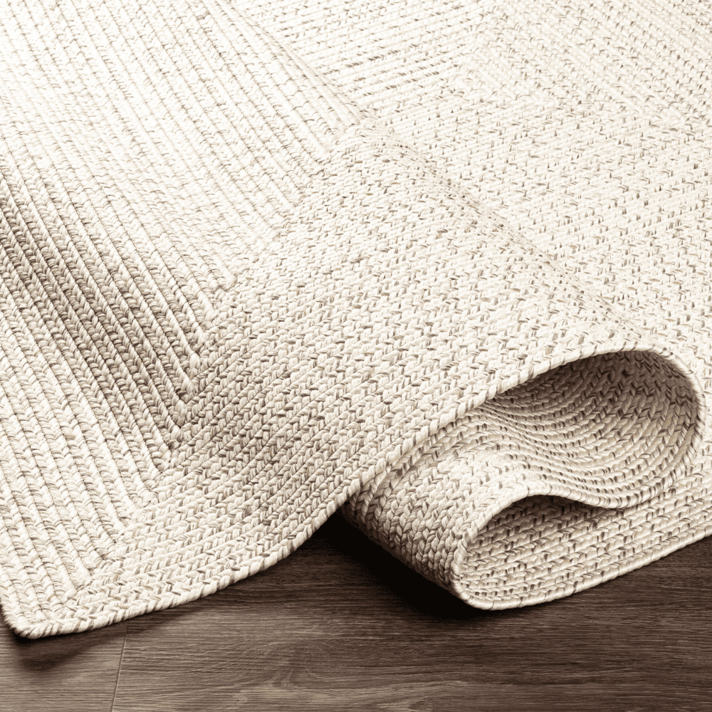 Premium Machine-Woven Outdoor Rug for Patio & Deck - Chesapeake Bay Design in Cream | Water-Resistant & Durable for Outdoor Use - Perfect for Backyard, Poolside & Garden Decor