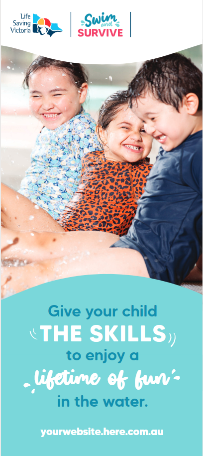 Swim & Survive Pull Up Banners - Portable Retractable Stand Displays for Pool Safety & Swimming Lessons | Perfect for Swim Schools, Beaches & Water Safety Events