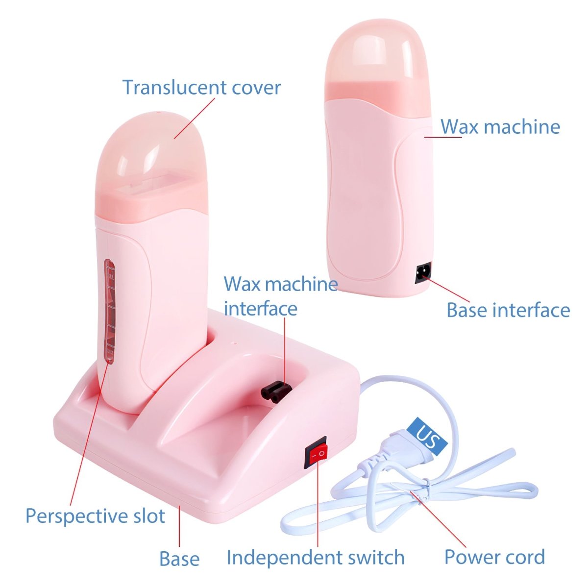 Professional Double Handheld Roll-On Wax Heater for Hair Removal - At-Home & Salon Use - Painless & Effective for Legs, Bikini, Face & Body Waxing