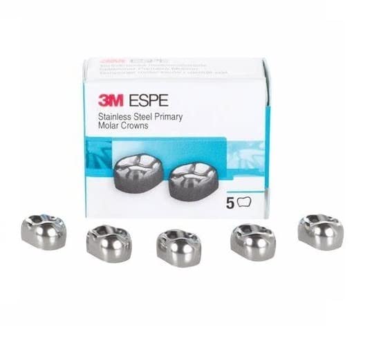 3M Stainless Steel Dental Crown Form #7 - Upper Right 2nd Primary Molar (Box of 5) | Durable Kids Tooth Restoration | Perfect for Pediatric Dentistry & Emergency Dental Repairs