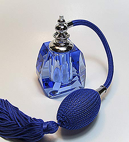 Premium Refillable Glass Perfume Atomizer with Bulb Sprayer & Tassel - Elegant Crystal Cologne Bottle for Travel, Purse & Gift Giving