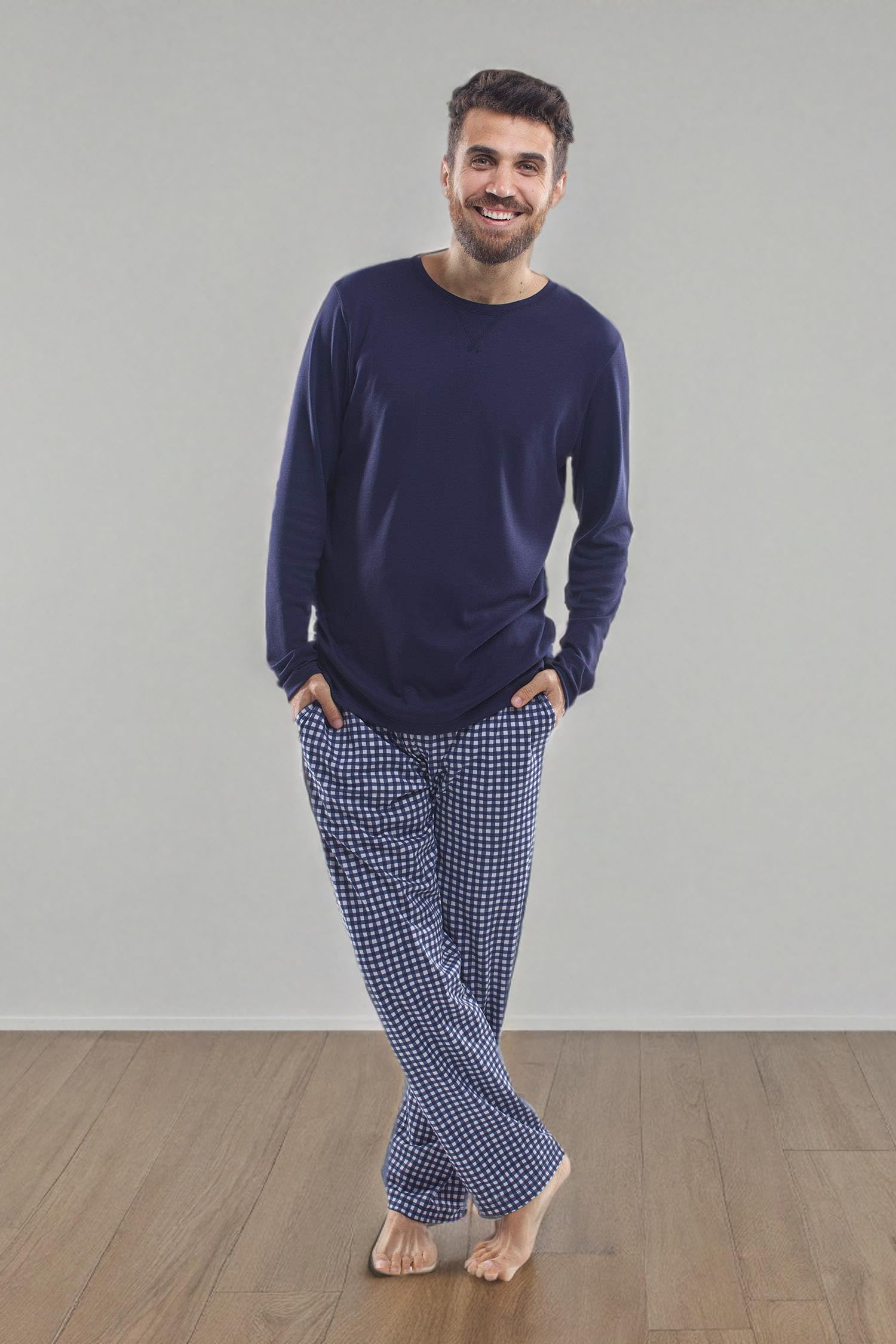 Premium Pima Cotton Men's Pajama Set - Ultra Soft Lounge & Sleepwear for Comfortable Weekends at Home