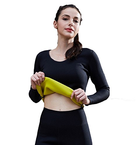 ValentinA Women's Long Sleeve Neoprene Thermal Shaper Sweatshirt - Sauna Slimming Shirt for Weight Loss & Tummy Control - Perfect for Workouts, Yoga & Postpartum Recovery
