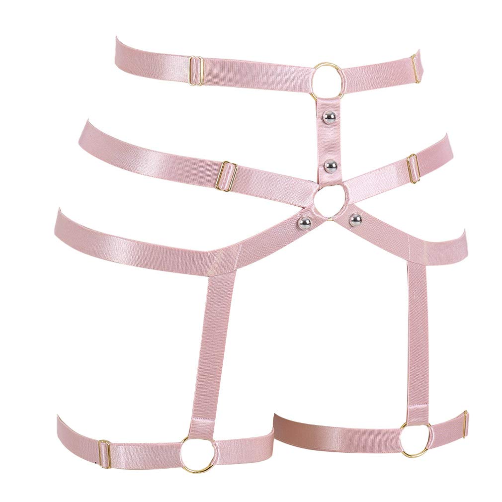 Women's Stretchy Body Harness Garter Belt - Gothic Punk Waist Strap & Leg Suspender for Dance, Photography, Cosplay & Fashion Outfits