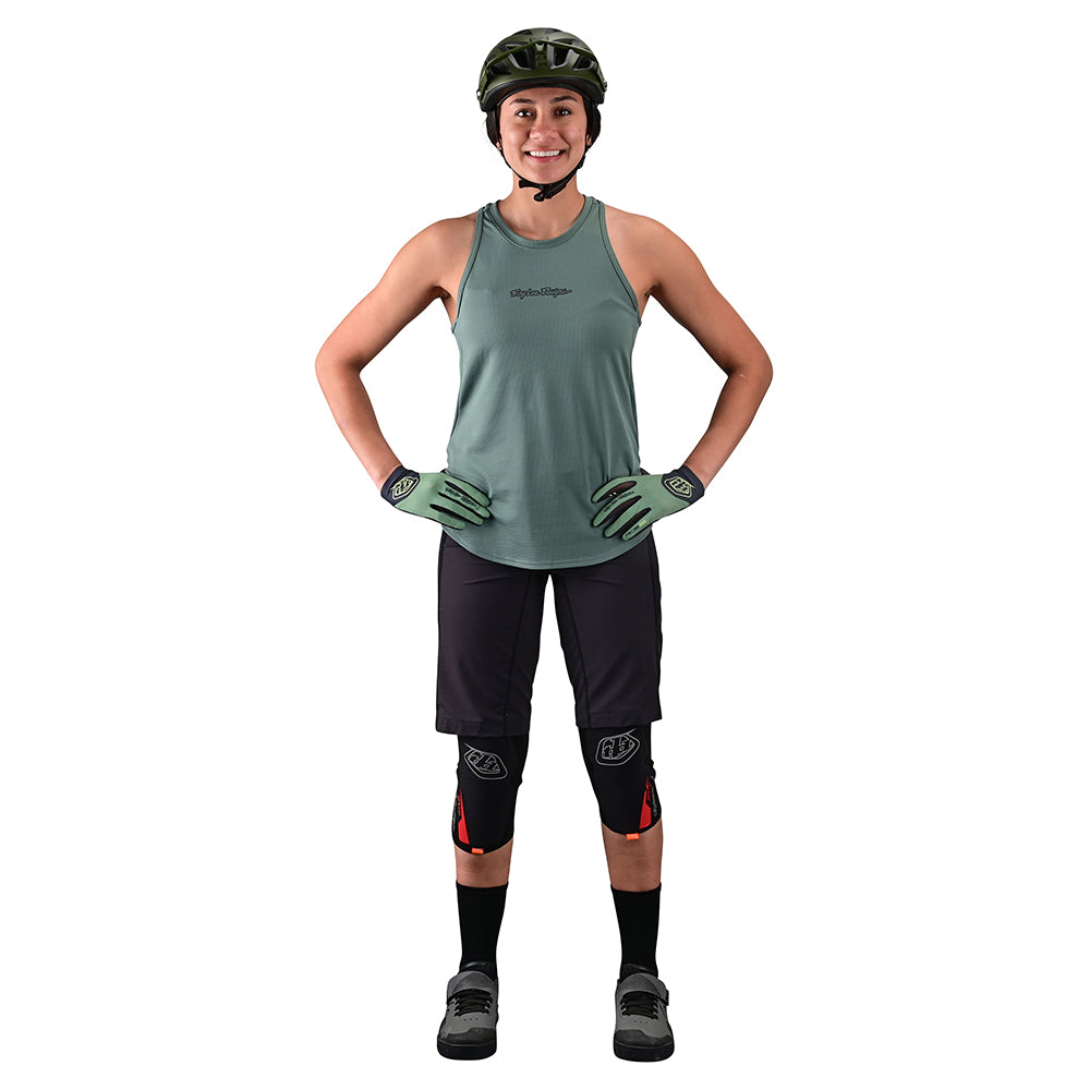 Women's Luxe Tank Top - Solid Steel Green Color - Perfect for Yoga, Gym & Casual Wear