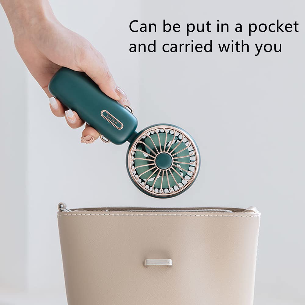 Portable USB Rechargeable Handheld Fan - 3 Speed Settings, 4800mAh Battery, Foldable Mini Desk Fan for Travel, Office, Home & Outdoor Activities | Perfect for Camping, Hiking, Beach & Hot Weather Use
