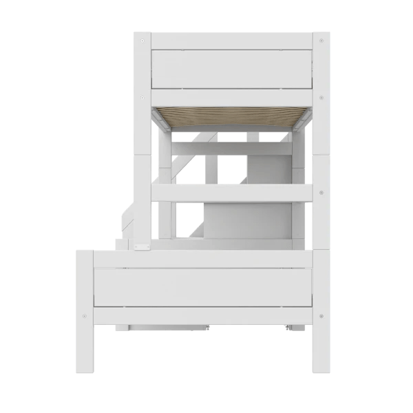 Sturdy Family Bunk Bed with Staircase - 90x200cm & 120x200cm Sizes - Perfect for Kids' Bedrooms, Guest Rooms & Small Spaces