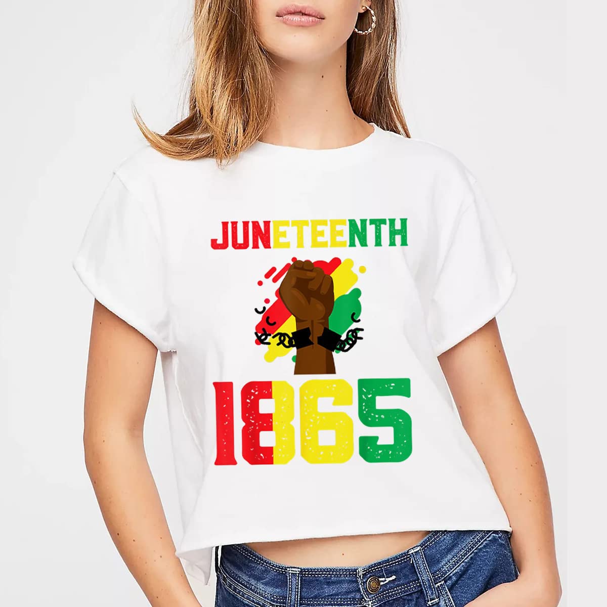 6Pcs Large Juneteenth Iron On Decals for T-Shirts - Heat Transfer Letters & Patches for Clothing - Fabric Adhesive Iron On Transfers for Women & Men - Perfect for DIY Crafts, Custom Apparel, and Holiday Celebrations