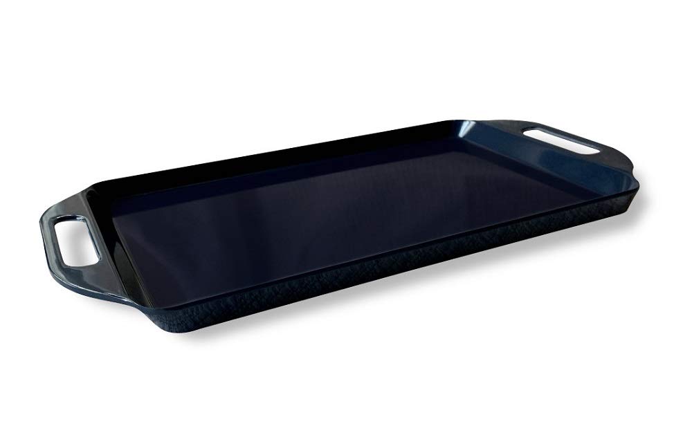 Bowla Melamine Rectangular Serving Tray with Handles - BPA-Free, Dishwasher Safe, Eco-Friendly Food Serving Platter (Dark Blue) | Perfect for Parties, Picnics & Restaurant Use
