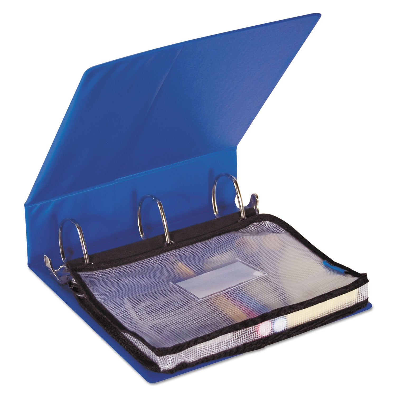 Advantus Expanding Zipper Pouch - 3 Hole Punched Clear/Black File Organizer (13