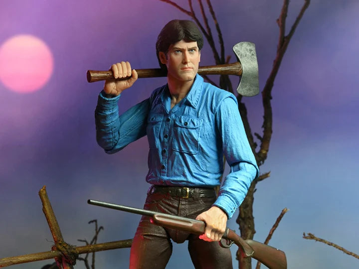 Evil Dead 40th Anniversary Ultimate Ash Williams Action Figure - Horror Movie Collectible for Fans & Display