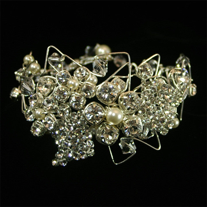 Kezani Valentina Crystal Mesh Bridal Bracelet – Elegant Wedding Jewelry for Bridesmaids, Engagement & Special Occasions