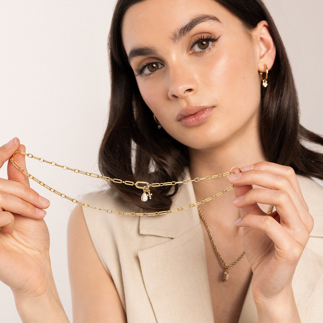 Create Link Necklace 45cm - Elegant Gold/Silver Chain Necklace for Women - Perfect for Casual Wear, Date Night & Gift Giving