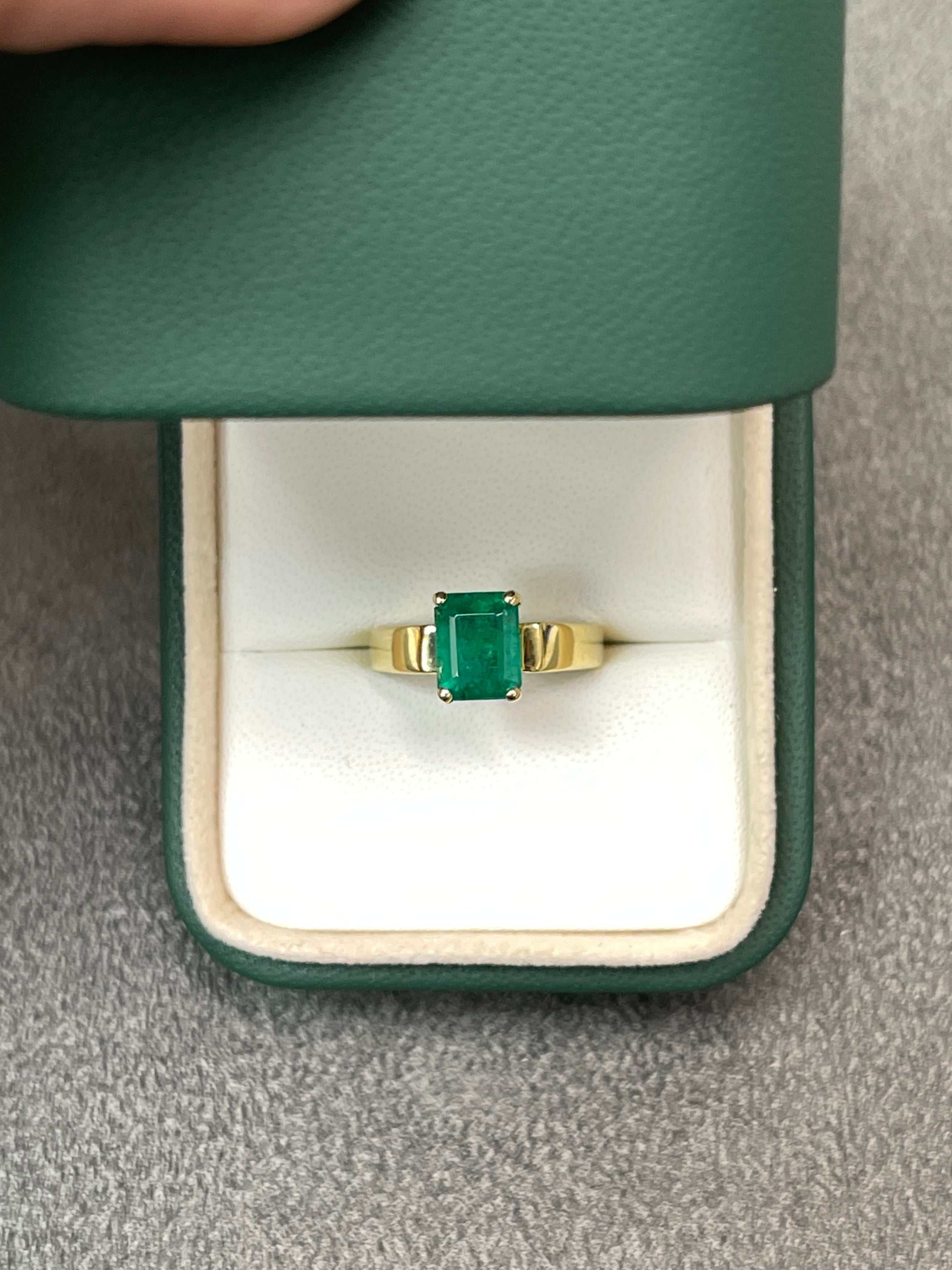 1.88 Carat Natural Emerald Solitaire Engagement Ring in 18K White Gold - Perfect for Proposals, Anniversaries & Special Occasions