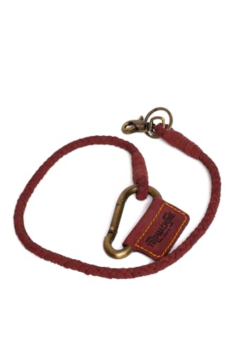 Premium Leather Braided Keychain with Metal Keyring - Cherry Red | Durable & Stylish Accessory for Keys, Backpacks, Luggage & Gifts | Trip Machine Company