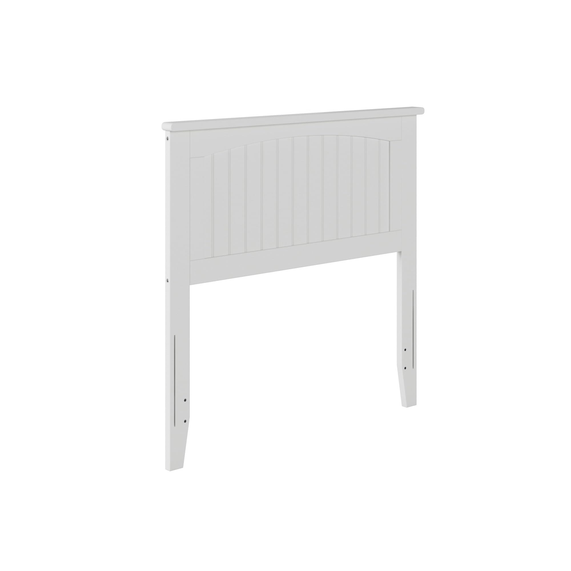 AFI Nantucket Twin Solid Wood Panel Headboard with USB Charging Port - White Wooden Bed Frame Headboard for Coastal & Farmhouse Bedroom Decor
