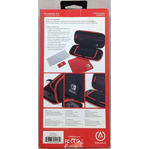 PowerA Official Nintendo Switch Protection Kit - Protective Case, Screen Protector, Cleaning Cloth & Applicator for Nintendo Switch OLED/Standard - Perfect for Travel, Gaming & Storage Protection