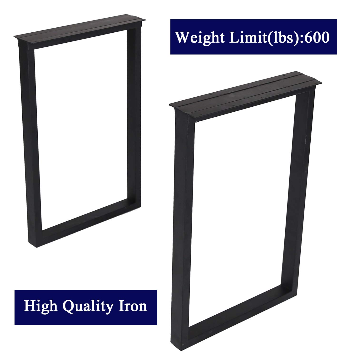 28 Inch Heavy Duty Metal Table Legs - Industrial Black Steel Desk Legs for Dining Tables, Workbenches & Furniture | Sturdy Support for Home Office, Restaurant & Workshop Use
