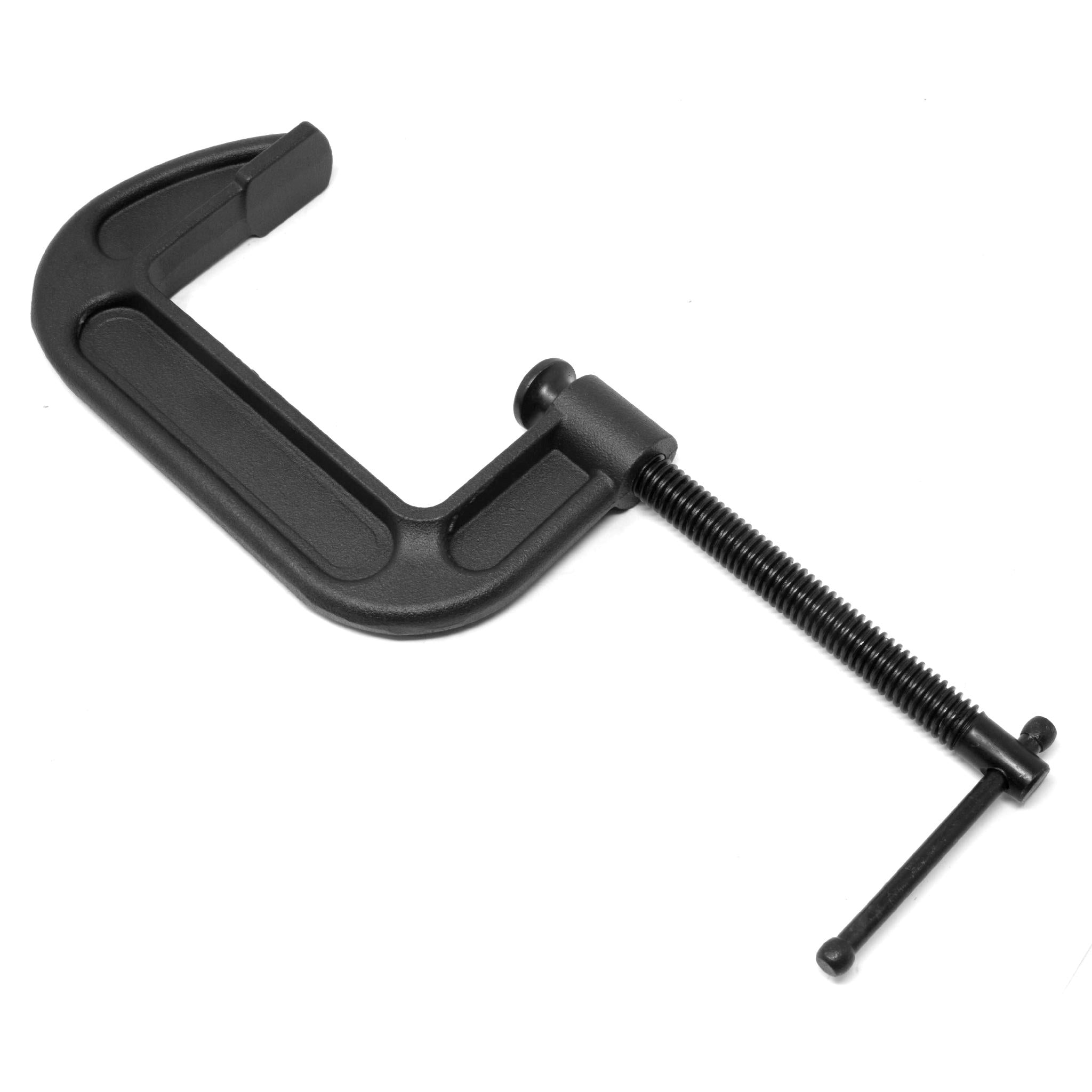 Heavy Duty Cast Iron C Clamps 4 Inch Jaw Opening 2.2 Inch Throat - 2 Pack for Woodworking, Metalworking, and DIY Projects