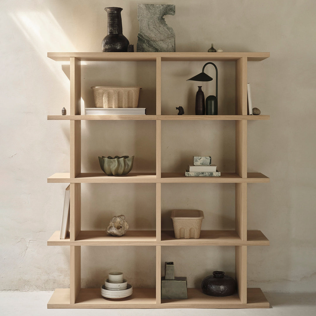 Ferm Living Kona Bookcase - Modern Wooden Bookshelf for Home & Office Storage - Perfect for Living Room, Bedroom, or Study Organization