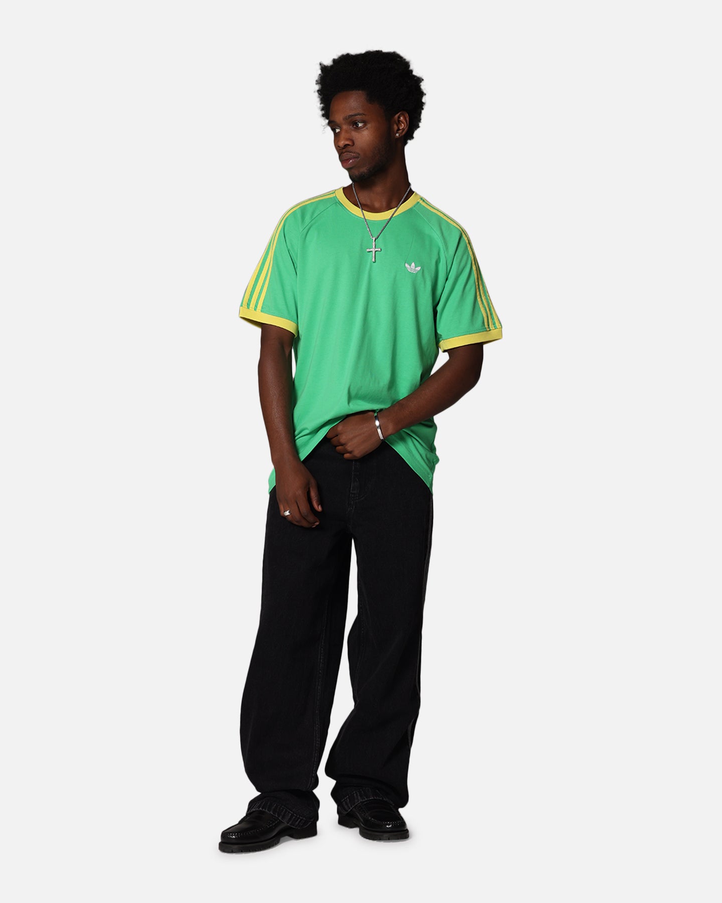 Adidas Monogram Cali T-Shirt for Men - Green Cotton Casual Tee - Perfect for Gym, Streetwear & Everyday Outfits