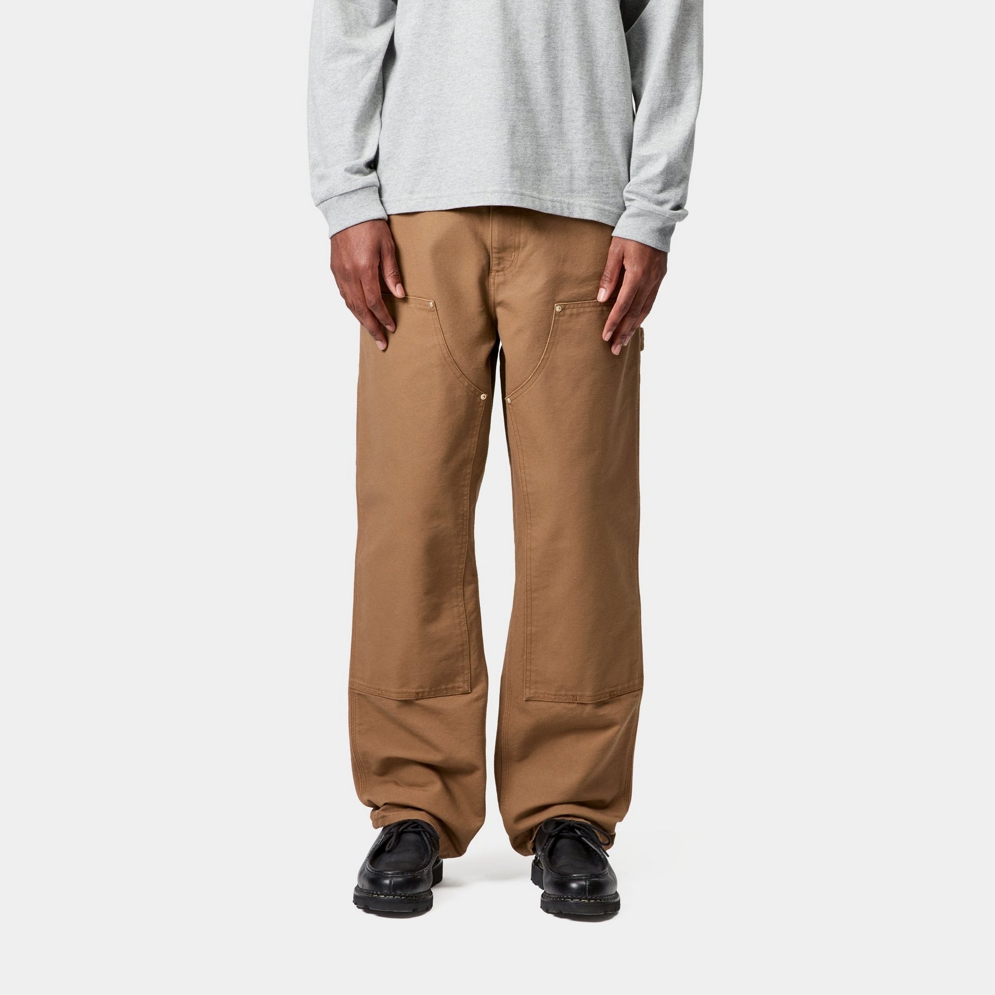 Double Knee Work Pants for Men - Hamilton Brown Rinsed Denim | Durable Workwear for Construction, Carpentry & Outdoor Jobs