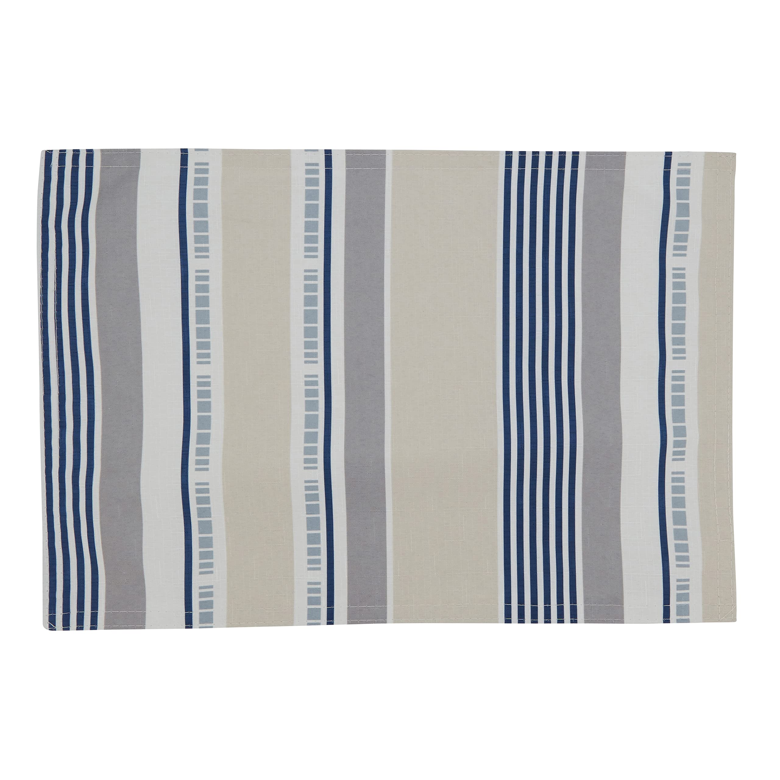 Premium Striped Cotton Placemats Set of 4 - Waterproof & Washable Table Mats for Dining Room, Kitchen, Party Decor - Elegant Table Setting Accessories for Everyday Meals & Special Occasions