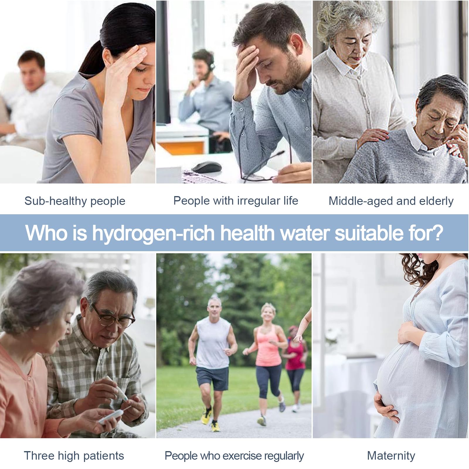 Hydrogen Water Bottle 3000ppb with PEM/SPE Tech for Home & Travel