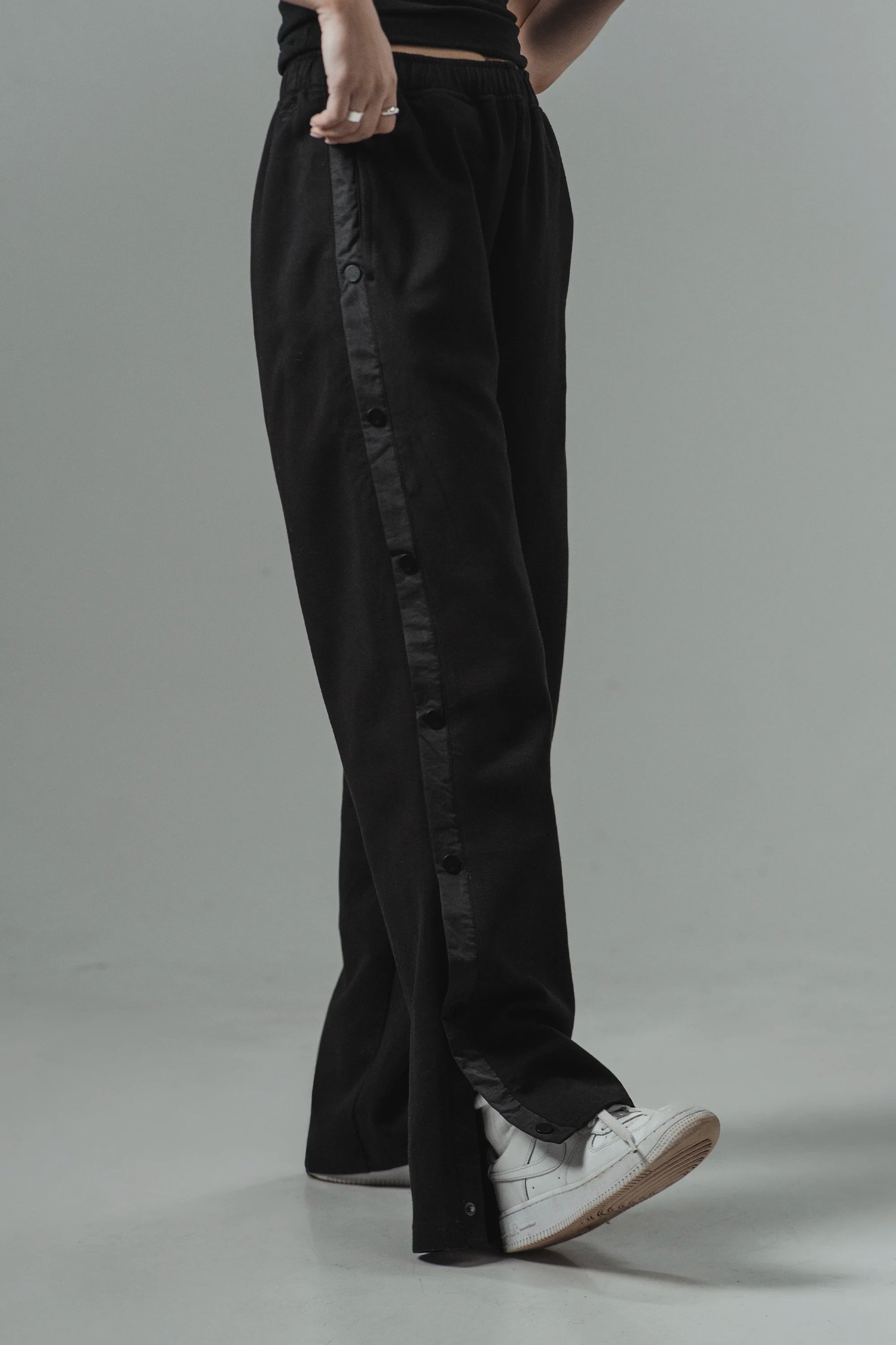 Blackout Snap Pants for Women - High Waisted Comfortable Lounge Pants with Adjustable Waistband - Perfect for Yoga, Sleepwear, and Relaxing at Home