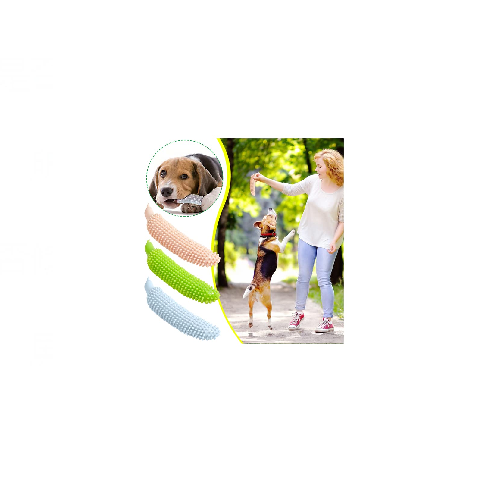 **Organic Puppy Chew Toys for Teething 2-7 Months - Cucumber-Shaped Dog Chew Toy for Small Dogs - Soothes Itchy & Painful Gums, 360° Teeth Cleaning - Perfect for Puppy Training & Playtime at Home or Outdoors**